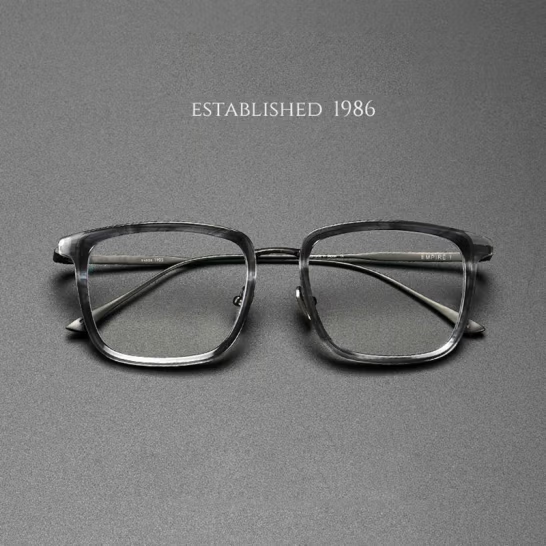 Japanese Designer Titanium Business Myopia Glasses, Ultra-Light Frame for Large and Round Faces