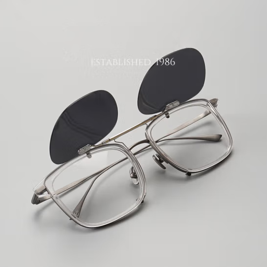 Japanese Designer Titanium Business Myopia Glasses, Ultra-Light Frame for Large and Round Faces