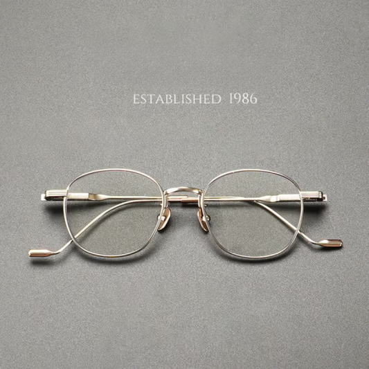 Japanese handmade, ultra-light titanium retro frames for celebrities, perfect with myopia glasses