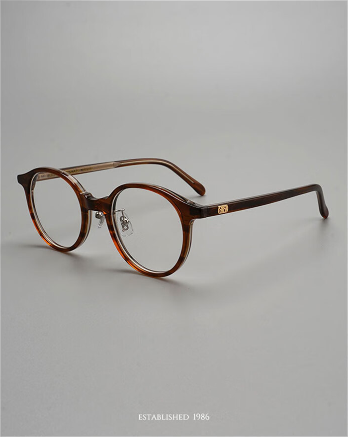 Hakusan BOSTON Glasses Frame: Japanese Retro Liberin Style, Men's & Women's High Myopia Frame