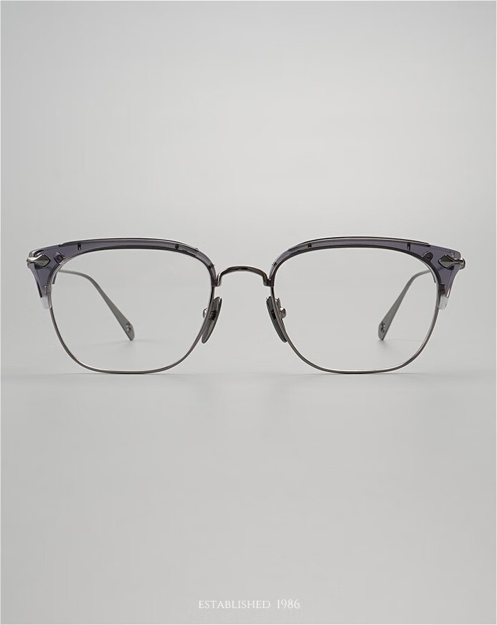 Joker Xue Classic Half-Frame Glasses - Myopia, Ultra-Light, Fashion Square, Pure Titanium