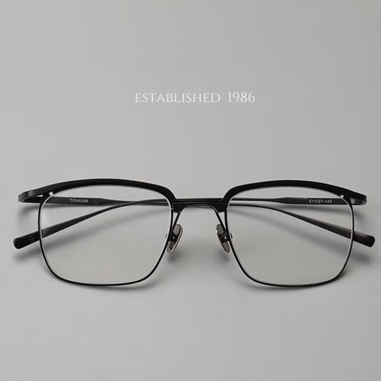 Glasses frame men's titanium metal eyebrow frame optical glasses frame imported from Japan ultra-light titanium business and leisure can be equipped with myopia glasses