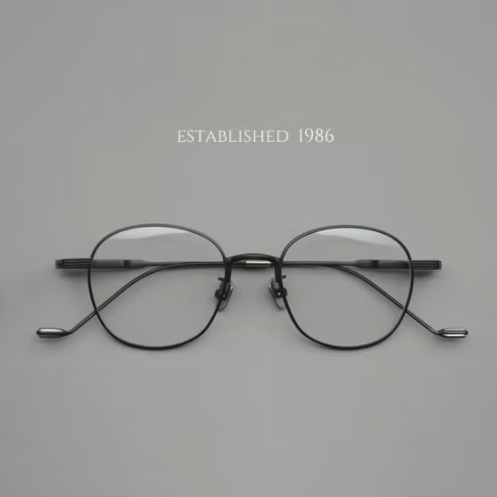 Japanese handmade, ultra-light titanium retro frames for celebrities, perfect with myopia glasses