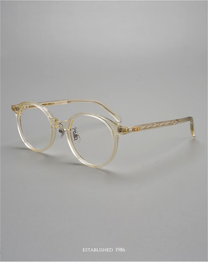 Hakusan BOSTON Glasses Frame: Japanese Retro Liberin Style, Men's & Women's High Myopia Frame