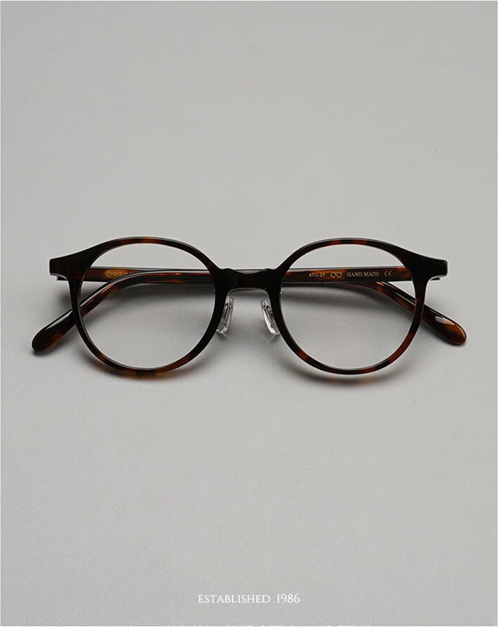 Hakusan BOSTON Glasses Frame: Japanese Retro Liberin Style, Men's & Women's High Myopia Frame