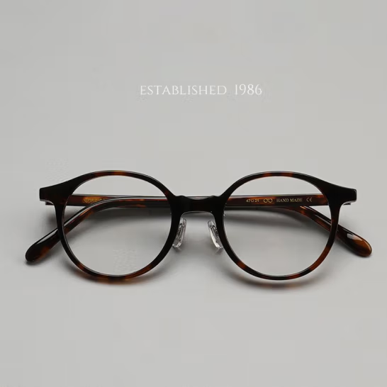 Hakusan BOSTON Glasses Frame: Japanese Retro Liberin Style, Men's & Women's High Myopia Frame