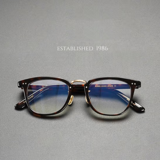 Japanese Retro Gold Glasses Frame - STACY, Shawn Yue's Style, Imported Plate, Big Face, Myopia Frame