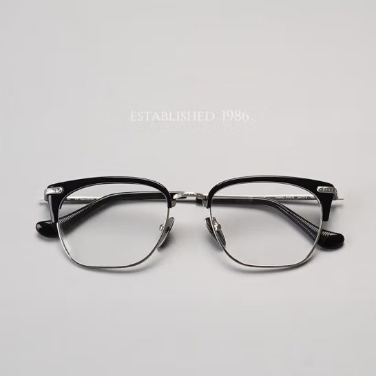 Joker Xue Classic Half-Frame Glasses - Myopia, Ultra-Light, Fashion Square, Pure Titanium