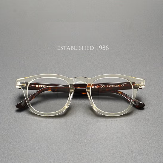 Japanese Handmade T504 Series Myopia Glasses Frame, Retro Design, Imported Plate