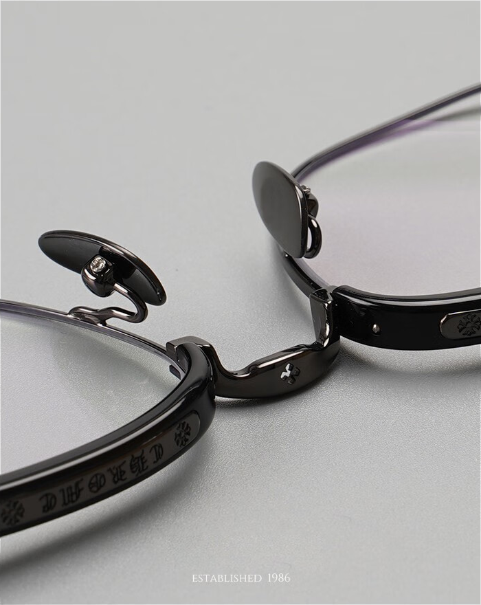 Joker Xue Classic Half-Frame Glasses - Myopia, Ultra-Light, Fashion Square, Pure Titanium