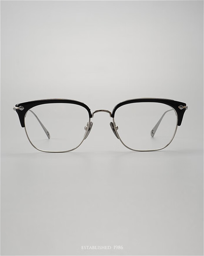 Joker Xue Classic Half-Frame Glasses - Myopia, Ultra-Light, Fashion Square, Pure Titanium