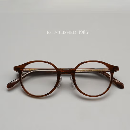 Hakusan BOSTON Glasses Frame: Japanese Retro Liberin Style, Men's & Women's High Myopia Frame