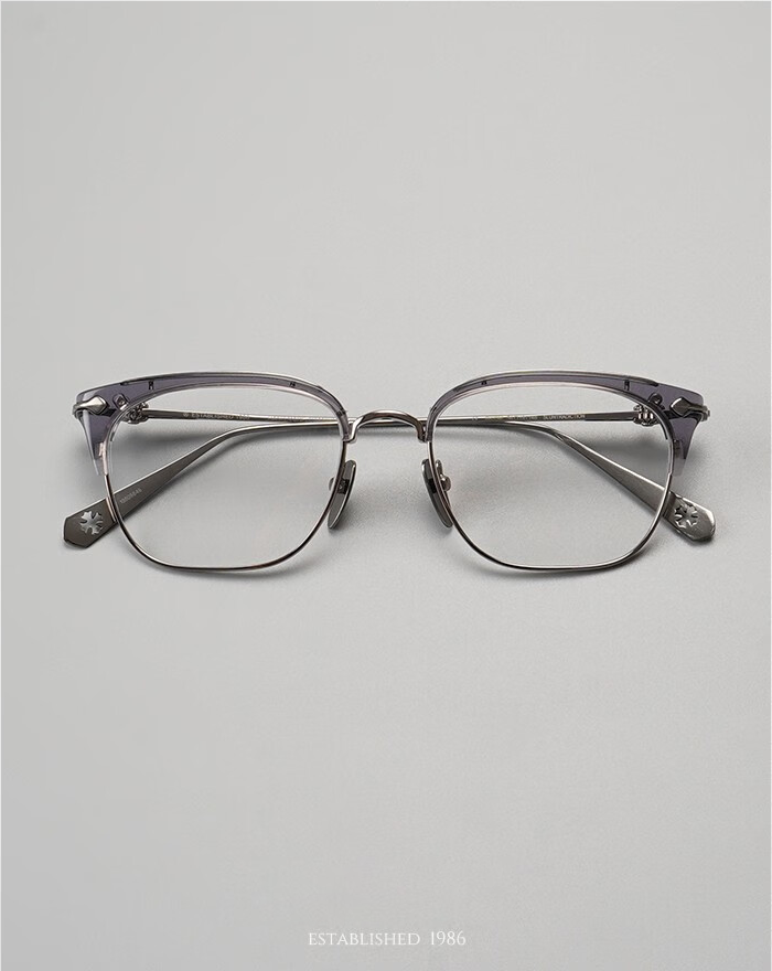 Joker Xue Classic Half-Frame Glasses - Myopia, Ultra-Light, Fashion Square, Pure Titanium