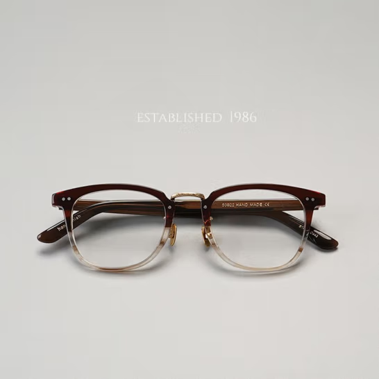 Japanese Retro Gold Glasses Frame - STACY, Shawn Yue's Style, Imported Plate, Big Face, Myopia Frame