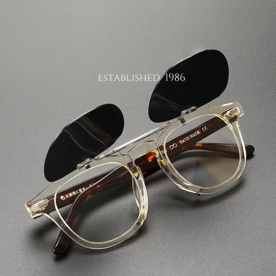 Japanese Handmade T504 Series Myopia Glasses Frame, Retro Design, Imported Plate