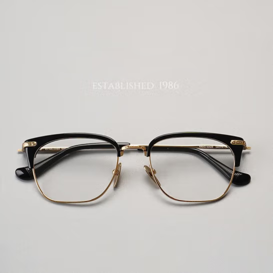 Joker Xue Classic Half-Frame Glasses - Myopia, Ultra-Light, Fashion Square, Pure Titanium